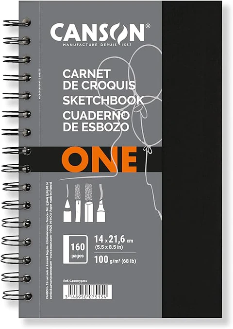 BLOCK CON ESPIRAL CANSON ARTBOOK ONE 14X21,6 CM 100 GR 160 P 