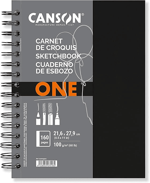 BLOCK CON ESPIRAL CANSON ARTBOOK ONE 21,6X27,9 CM 100 GR 160P
