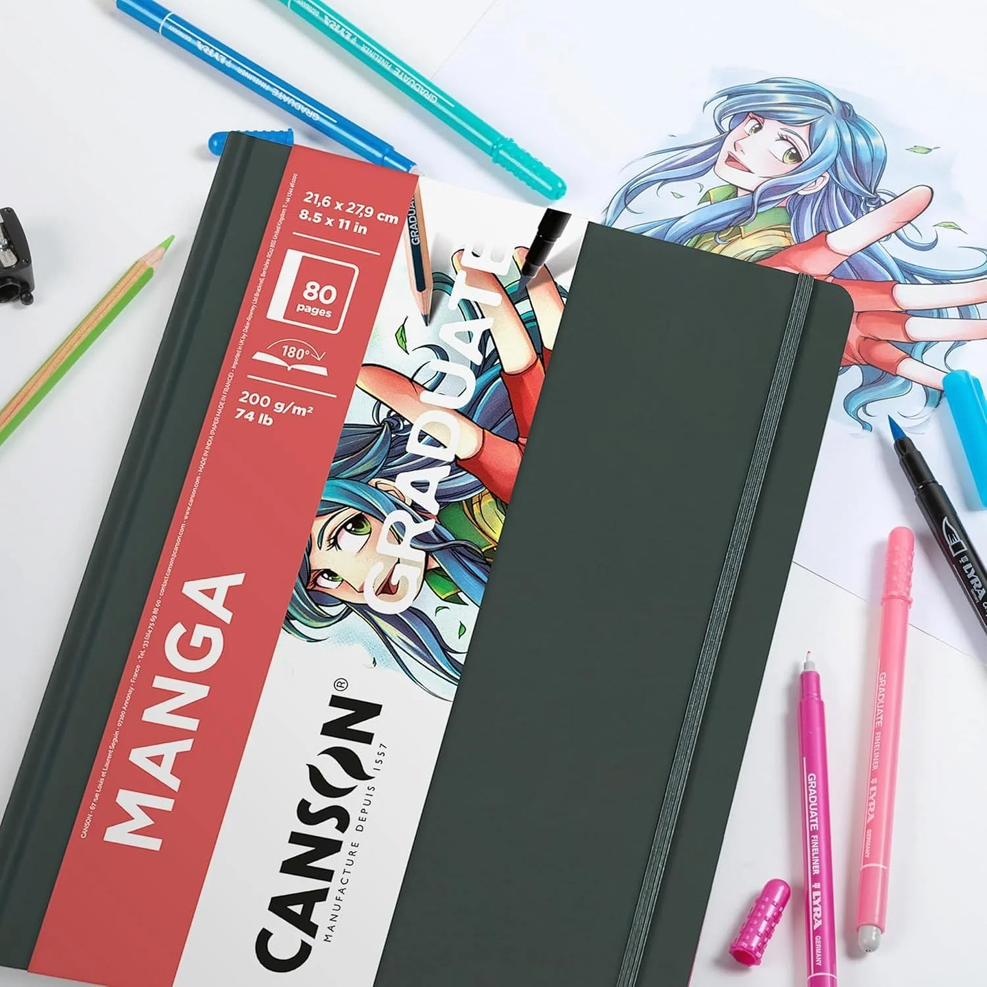 CANSON GRADUATE ARTBOOK MANGA (14 X 21,6 CM) 80 PÁGINAS DE 200 GSM  4
