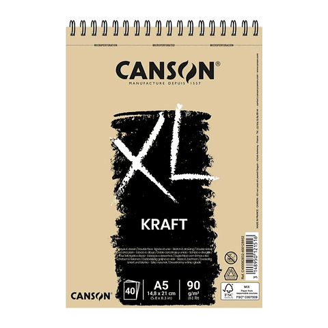 CANSON XL CROQUERA KRAFT PARA BOCETOS A5 14,8X21 CM 90 G/M2 