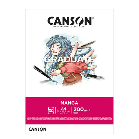 CANSON GRADUATE PAD MANGA A4 (21 X 29,7 CM) 30 HOJAS 