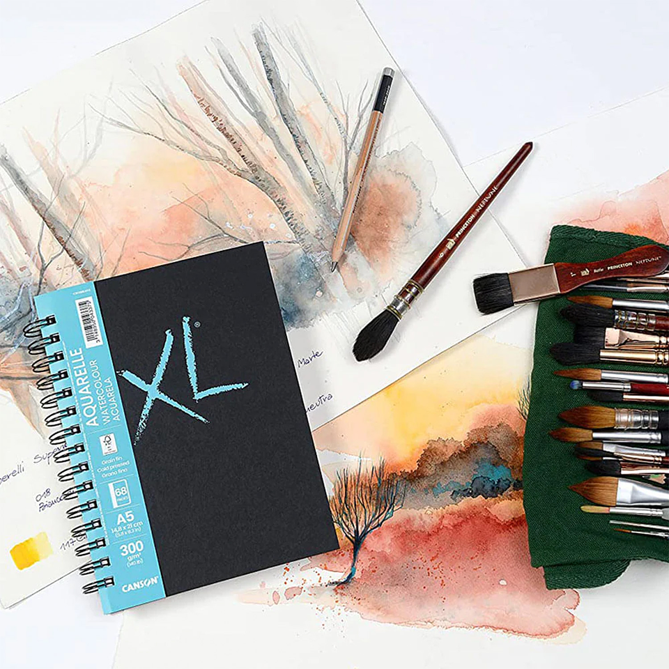 CANSON XL AQUARELLE ARTBOOK A5 (14,8 X 21 CM) 68 PÁGINAS BLANCAS DE 300 GSM  3