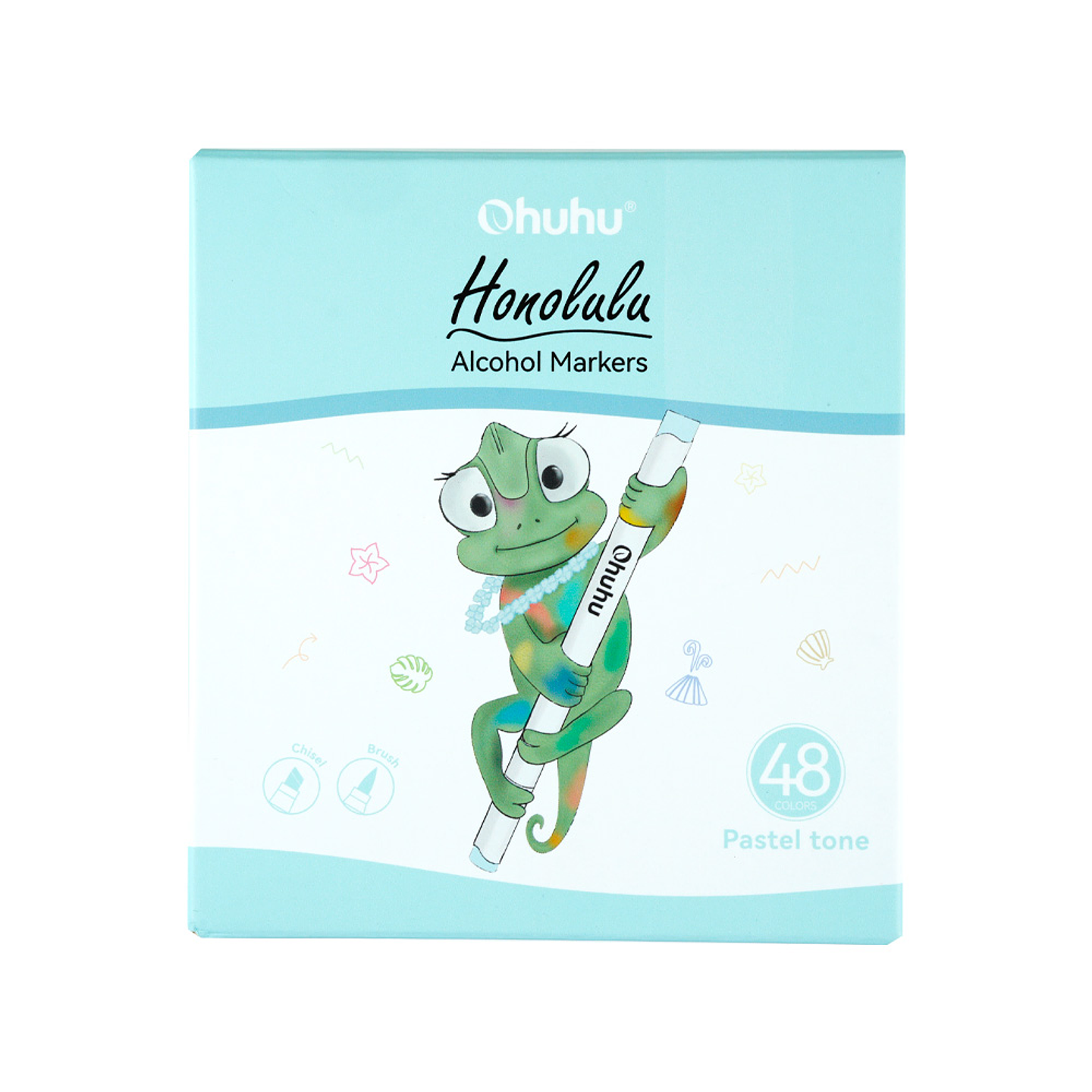 OHUHU 48 MARCADORES DE ALCOHOL PASTEL + 1 BLENDER PINCEL Y BISELADA  2
