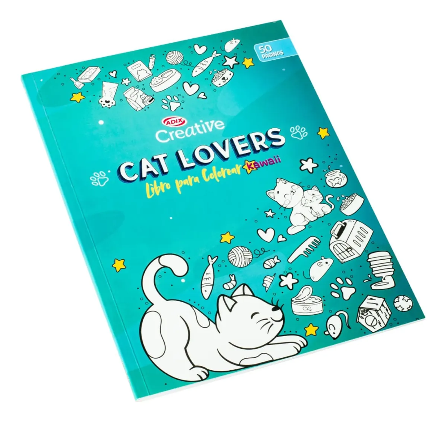LIBRO PARA COLOREAR CAT LOVER KAWAI CREATIVE  1