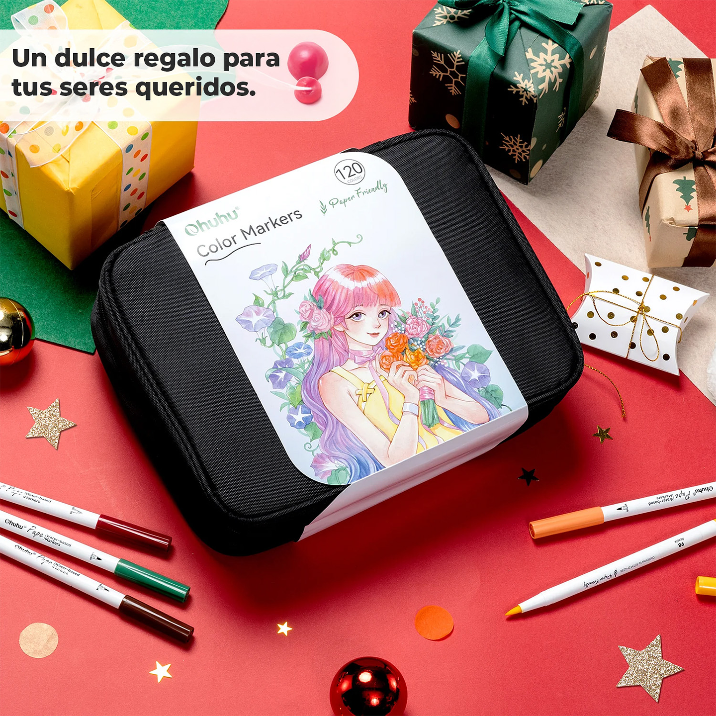 OHUHU 120 MARCADOR AGUA PUPE PAPER FRIENDLY PINCEL TIRALINEAS  2