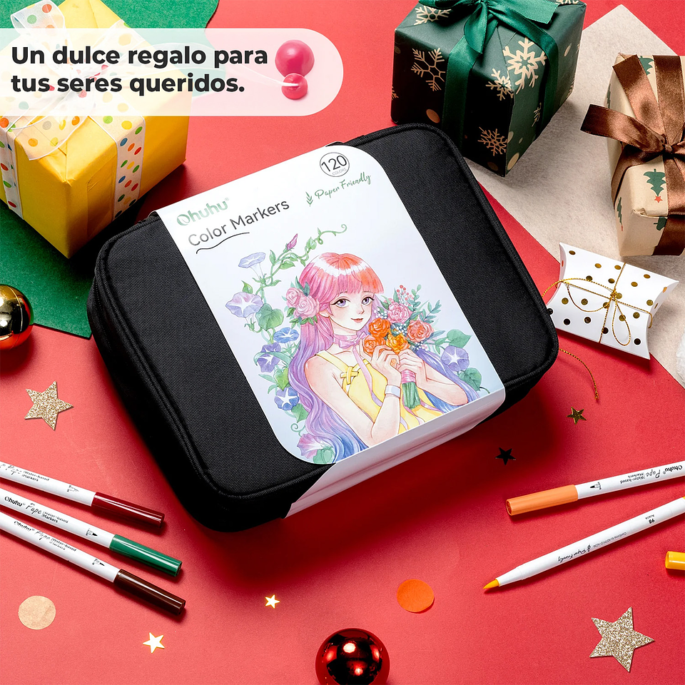 OHUHU 120 MARCADOR AGUA PUPE PAPER FRIENDLY PINCEL TIRALINEAS  2