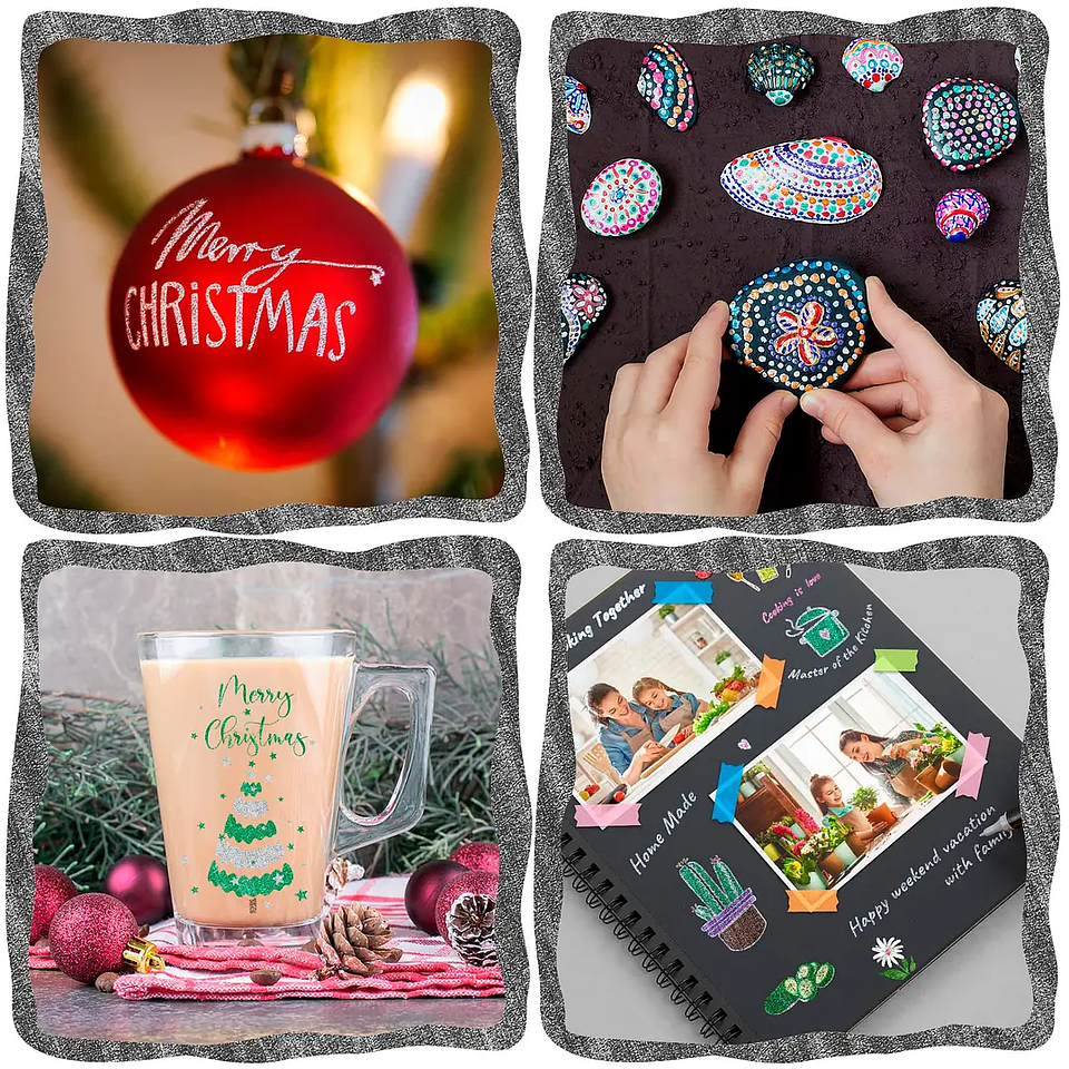 OHUHU 24 MARCADORES METALIZADOS A BASE DE AGUA PINCEL Y FINA  6