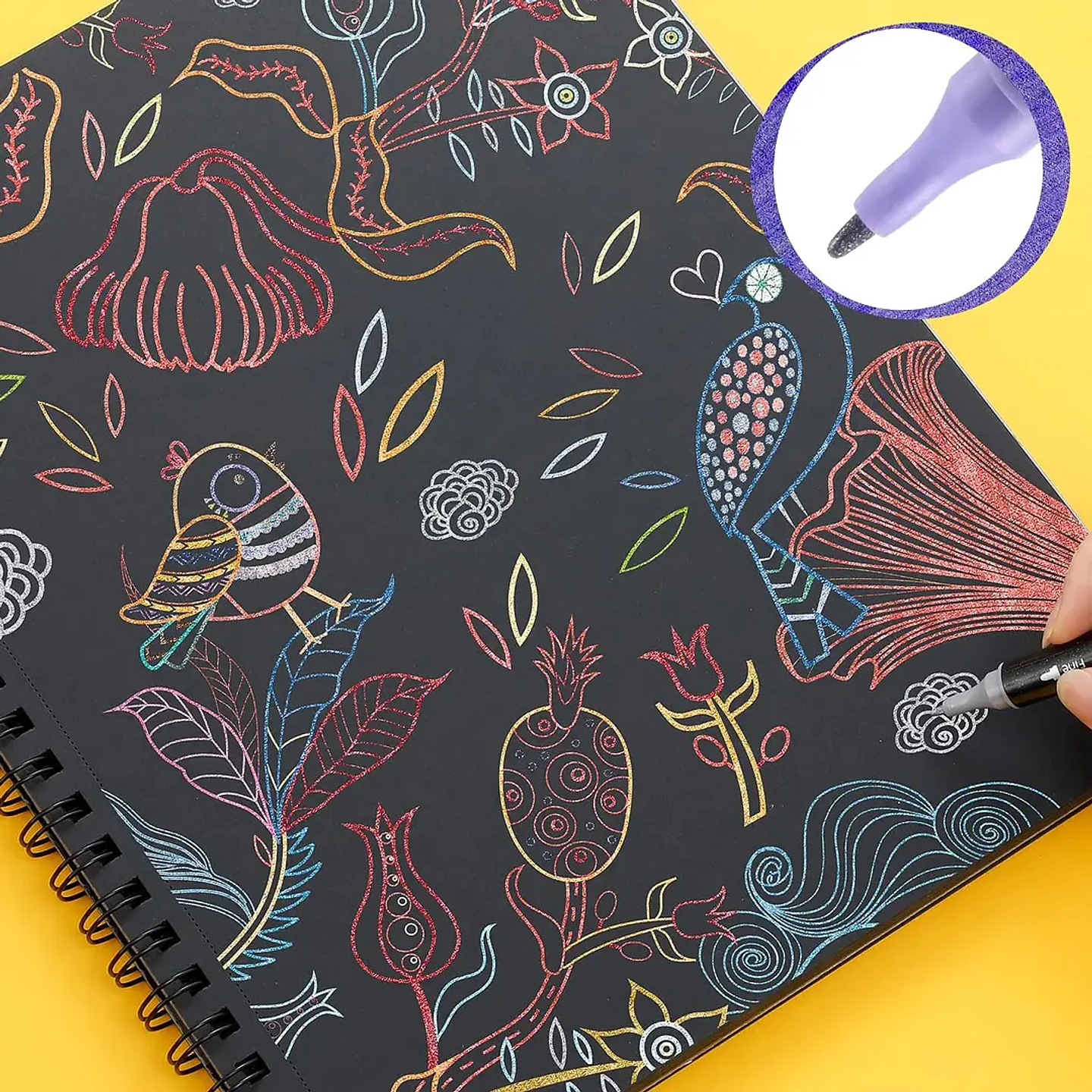 OHUHU 24 MARCADORES METALIZADOS A BASE DE AGUA PINCEL Y FINA  7