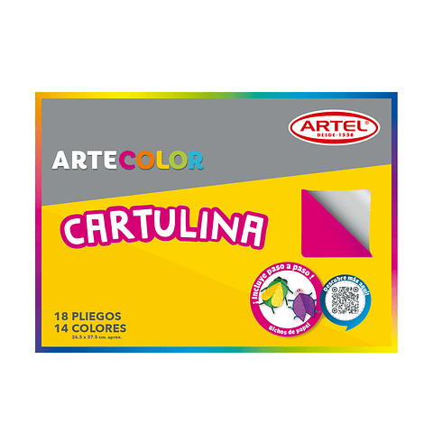 CARPETA CARTULINA ARTEL 14 COLORES 18 PLIEGOS 