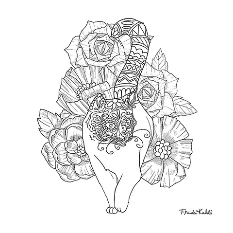 BLOCK PARA COLOREAR FRIDA KAHLO 