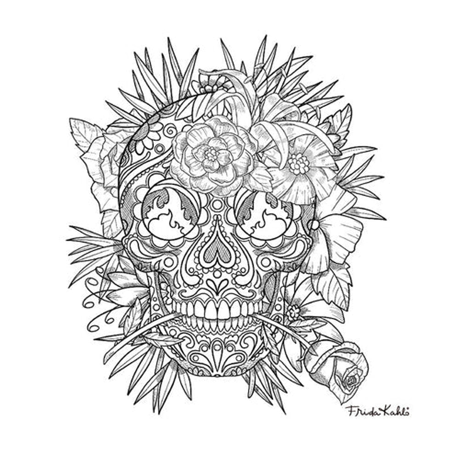 BLOCK PARA COLOREAR FRIDA KAHLO  3