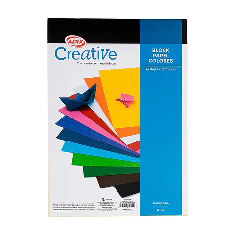 BLOCK A4 12 COLORES 24H 120G CREATIVE 