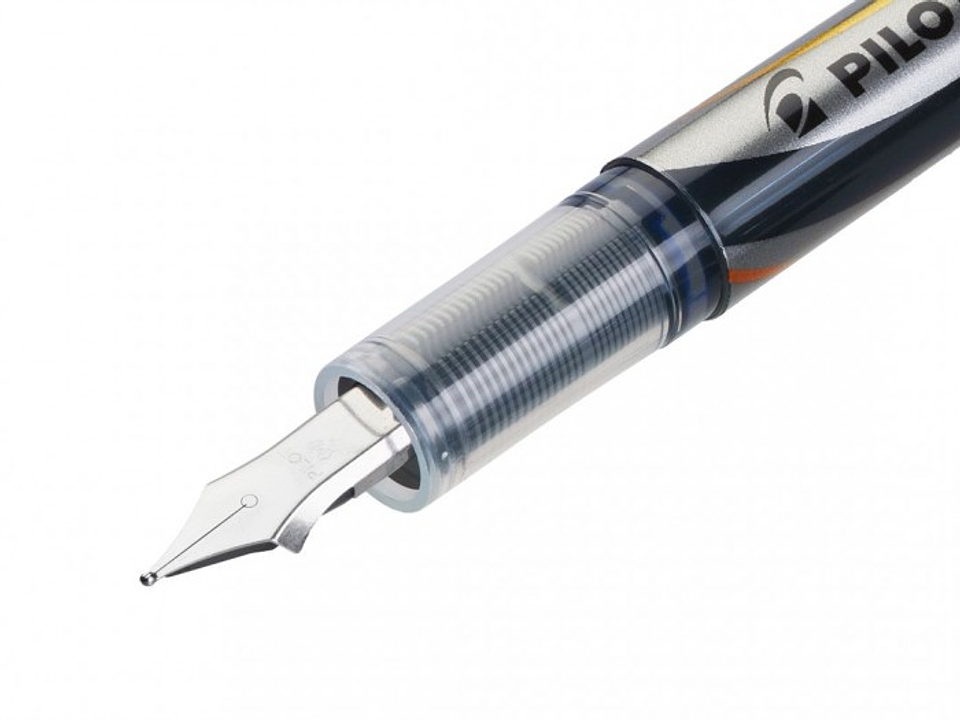 PLUMA PILOT V PEN SILVER DESECHABLE AZUL  2