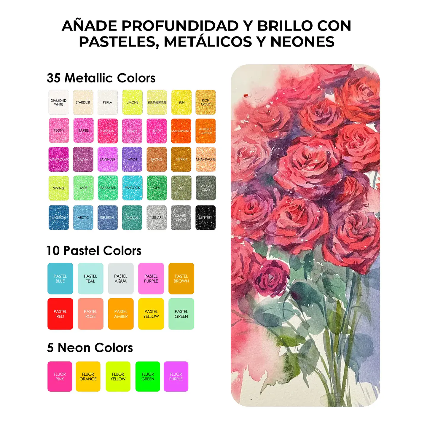 SET DE ACUARELAS PREMIUM TODO EN UNO DE 100 COLORES  5