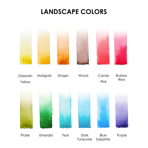 SET ACUARELA BOLSILLO 12 COLORES PAISAJE + PINCEL