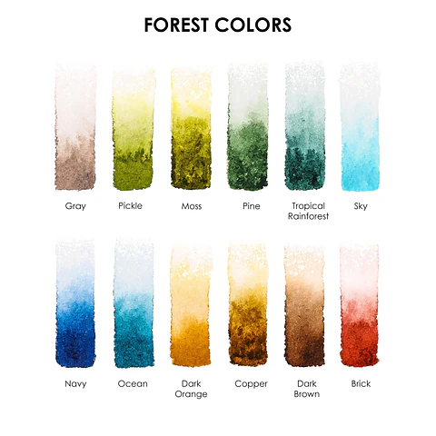 SET ACUARELA BOLSILLO 12 COLORES  BOSQUE + PINCEL 