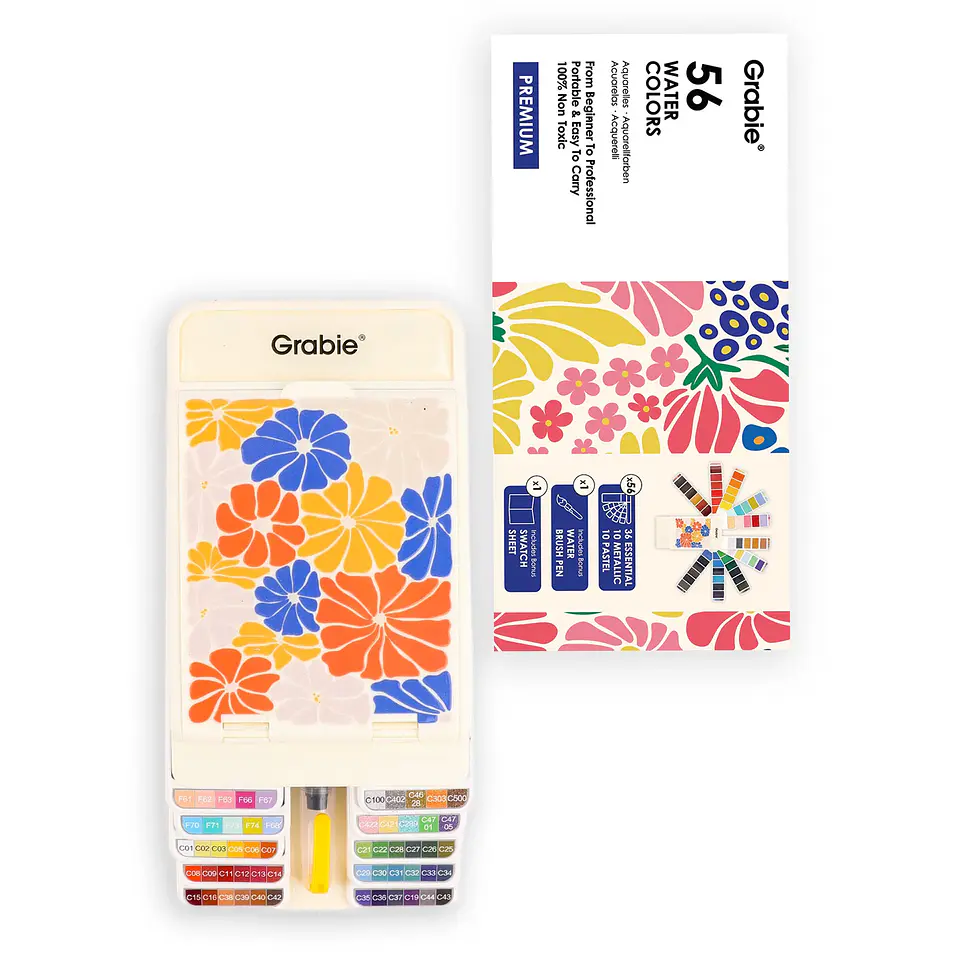 SET DE ACUARELA PLEGABLE DE 56 COLORES CON PINCEL  1