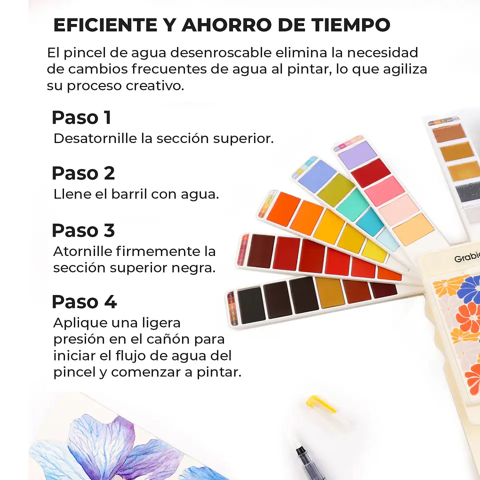 SET DE ACUARELA PLEGABLE DE 56 COLORES CON PINCEL  8