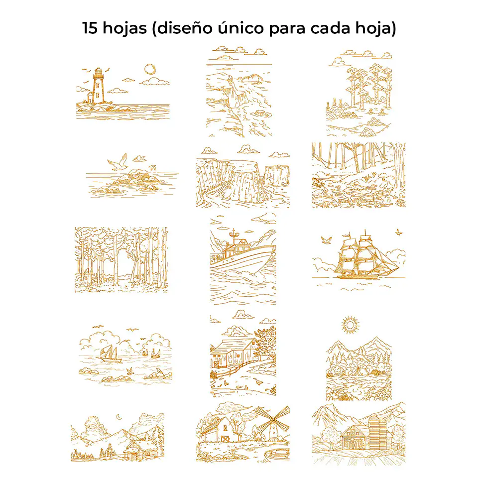 LIBRO COLOREAR ACUARELA TEMÁTICA DE PAISAJES  5