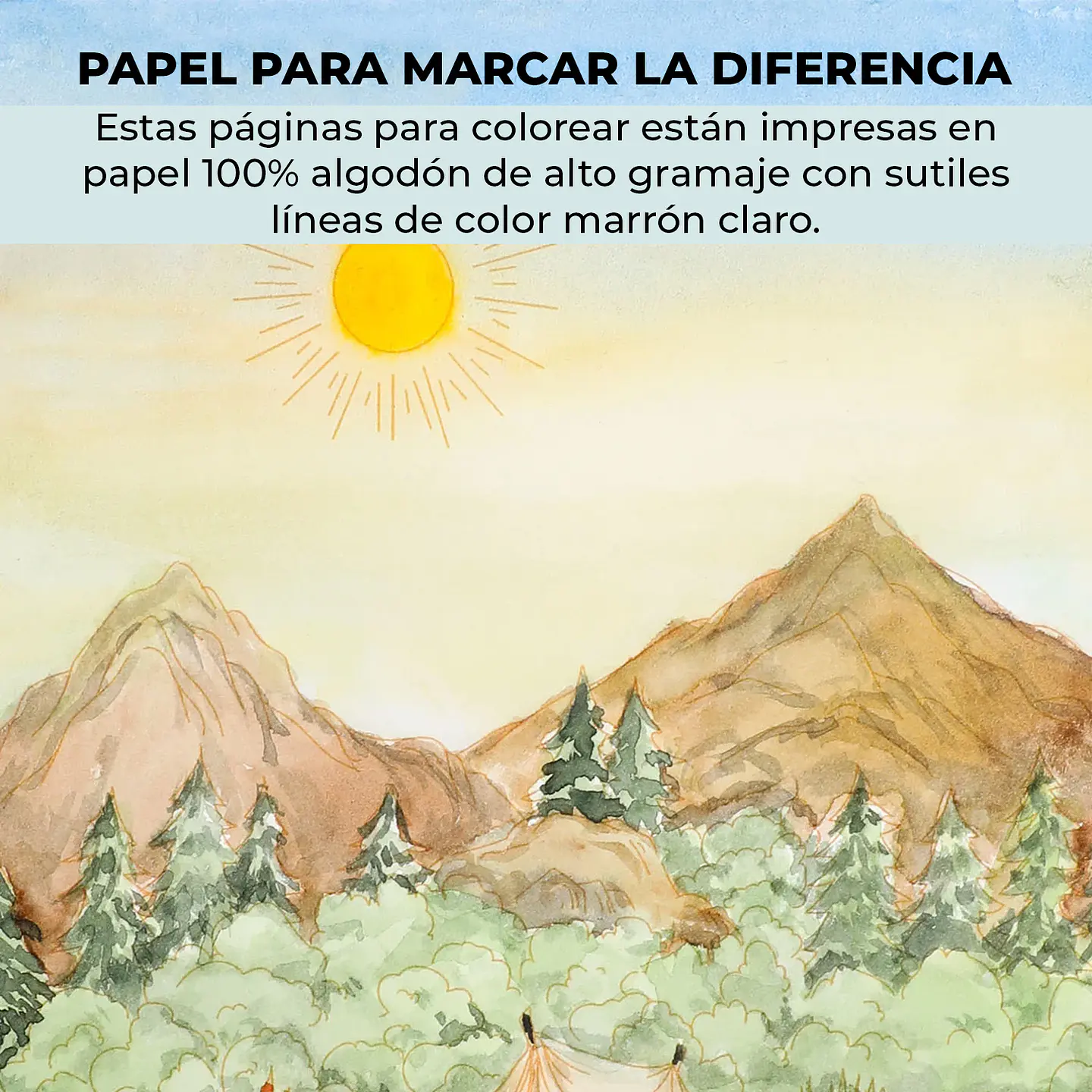 LIBRO COLOREAR ACUARELA TEMÁTICA DE PAISAJES  7