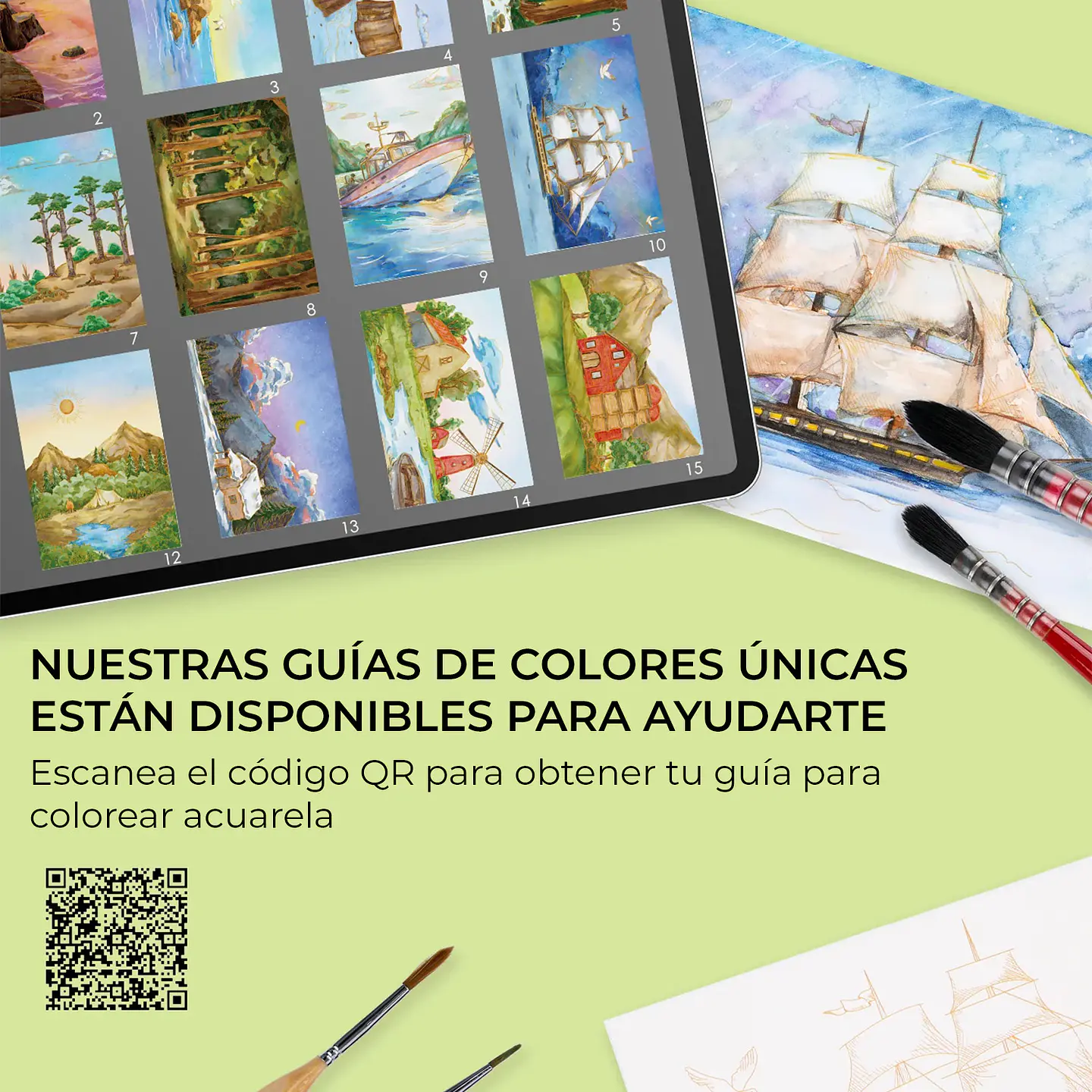 LIBRO COLOREAR ACUARELA TEMÁTICA DE PAISAJES  8