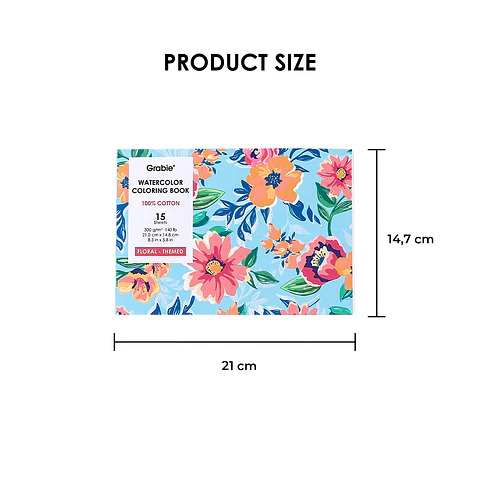 LIBRO COLOREAR ACUARELA TEMÁTICA FLORAL 
