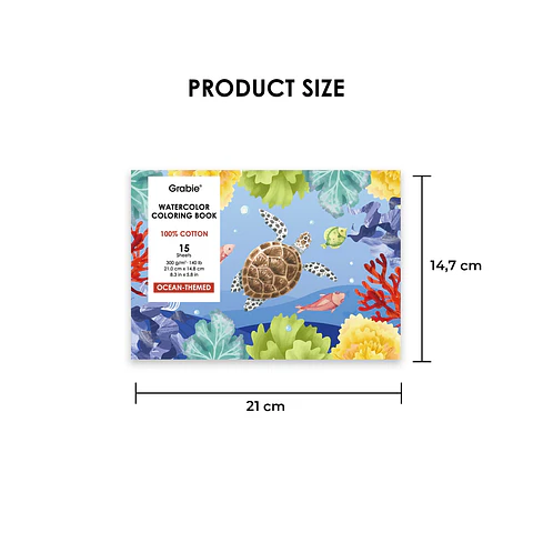 LIBRO PARA COLOREAR DE ACUARELA TEMÁTICA OCEÁNICA 