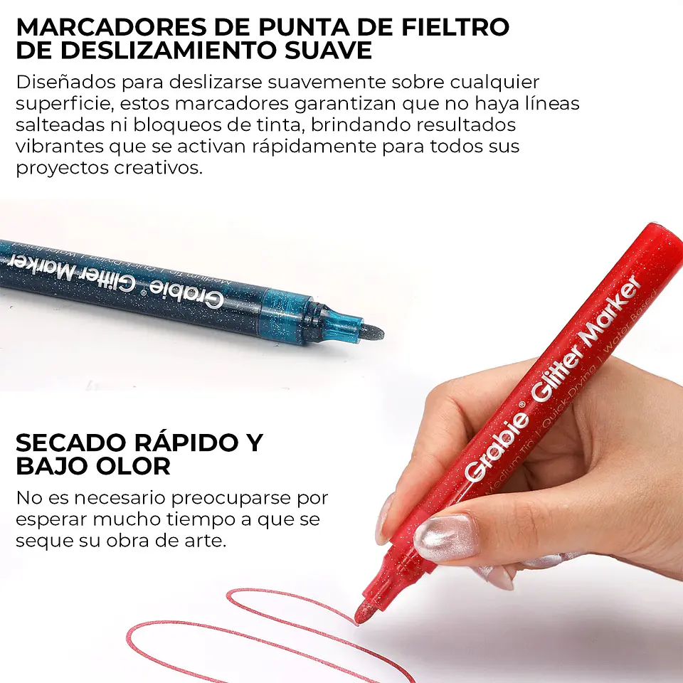 JUEGO DE 24 MARCADORES DE PINTURA ACRÍLICA CON GLITTER  4