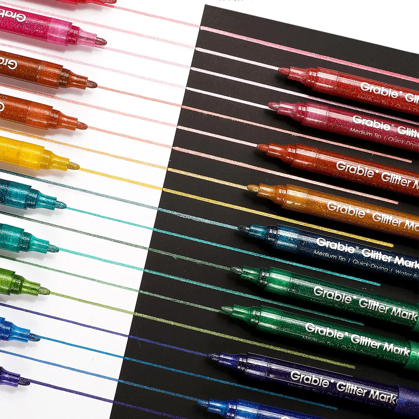 JUEGO DE 24 MARCADORES DE PINTURA ACRÍLICA CON GLITTER  3