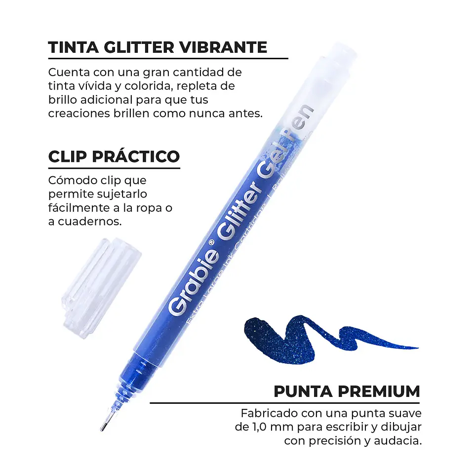 JUEGO DE 18 LÁPICES DE TINTA DE GEL CON GLITTER  3