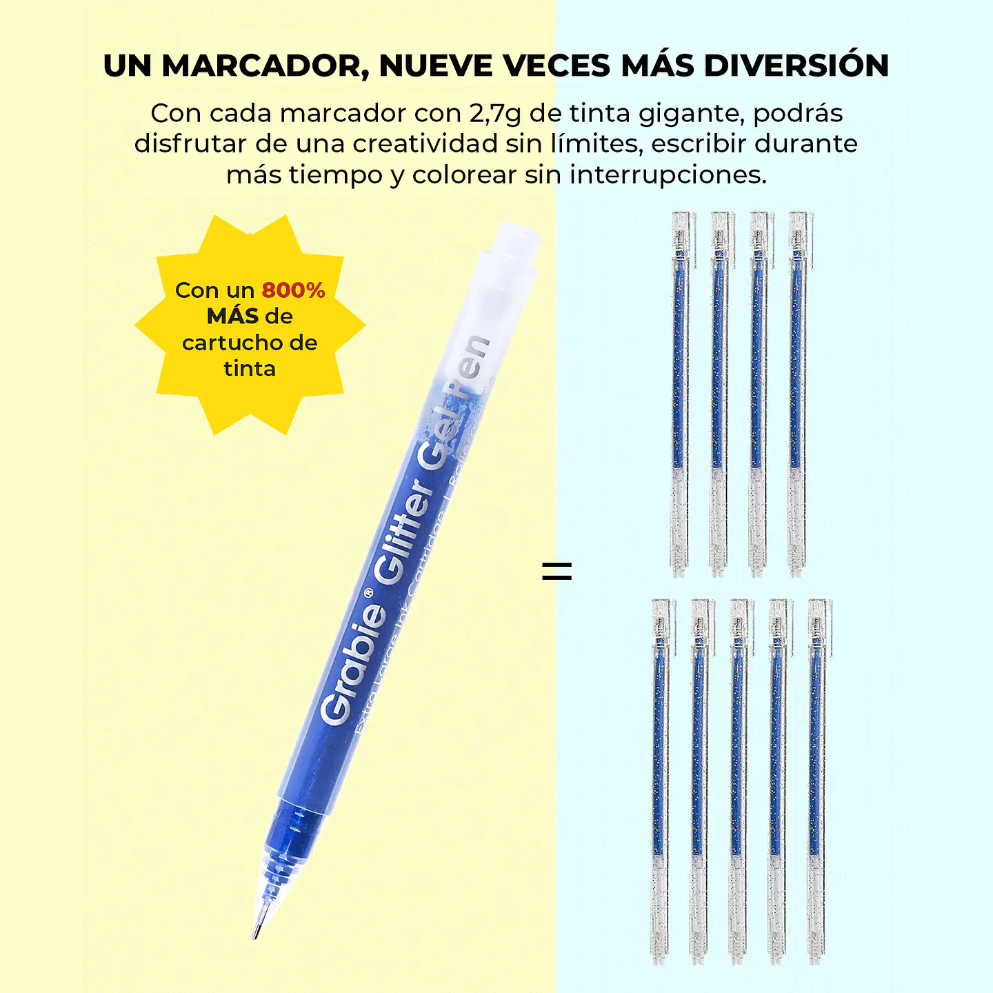 JUEGO DE 18 LÁPICES DE TINTA DE GEL CON GLITTER  5