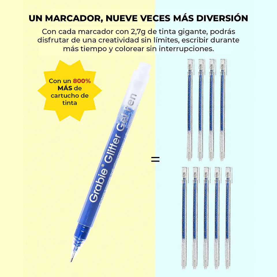 JUEGO DE 18 LÁPICES DE TINTA DE GEL CON GLITTER  5