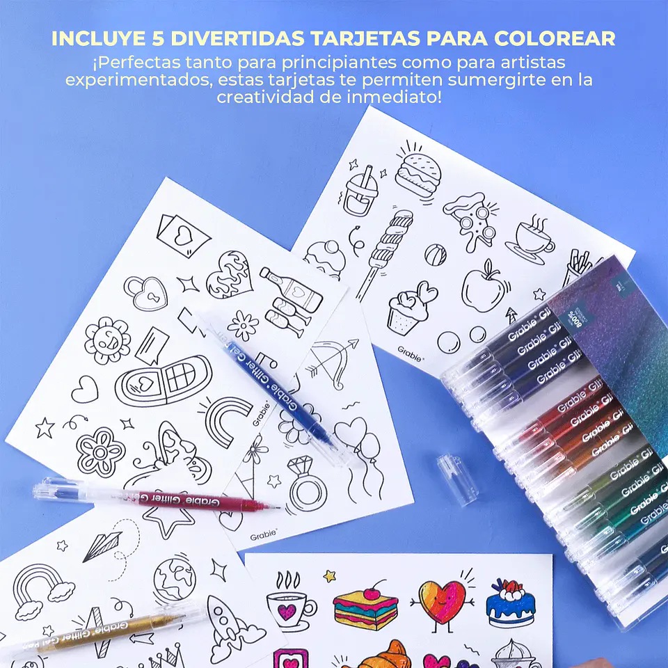 JUEGO DE 18 LÁPICES DE TINTA DE GEL CON GLITTER  7