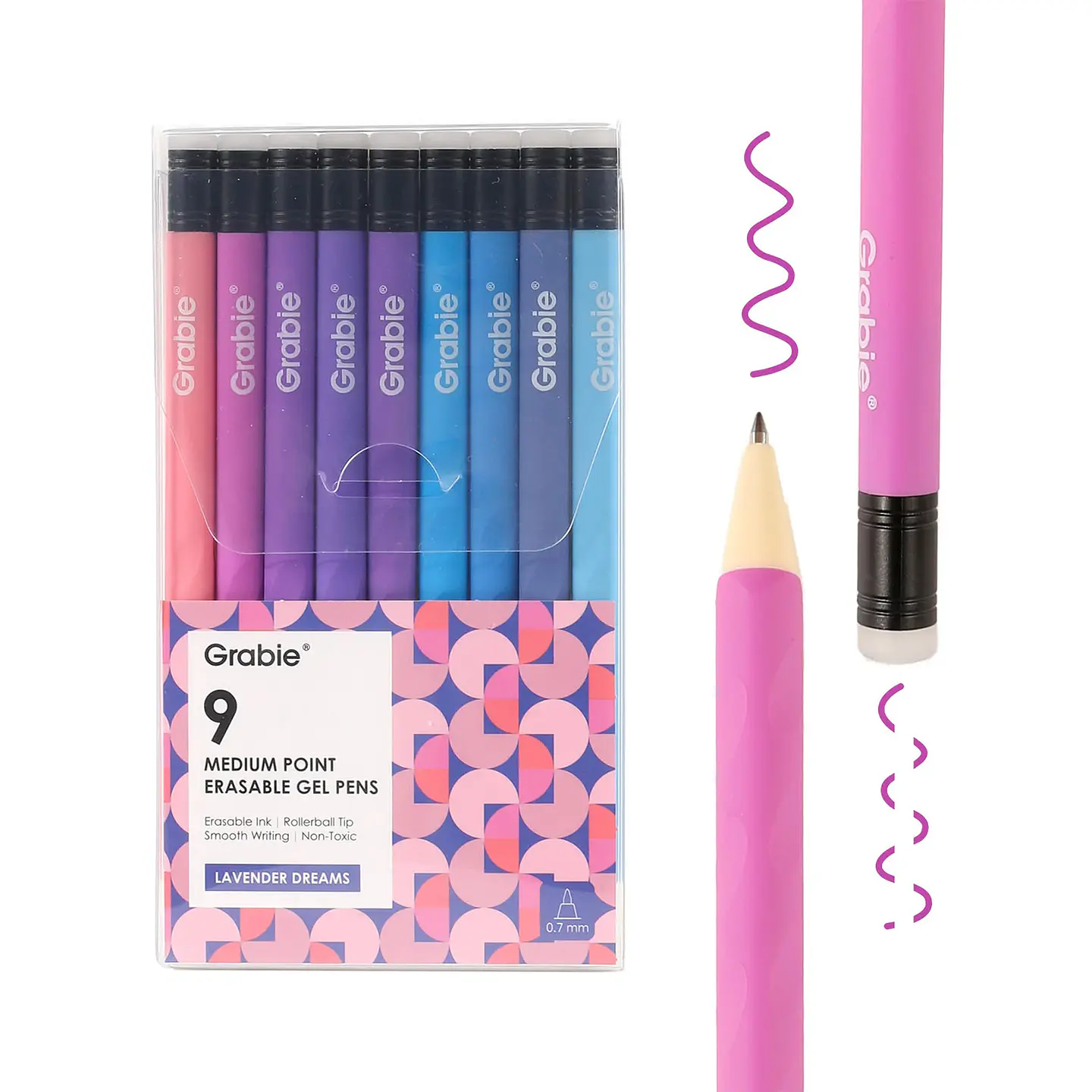 JUEGO DE 9 LÁPICES GEL BORRABLES LAVENDER DREAMS  1