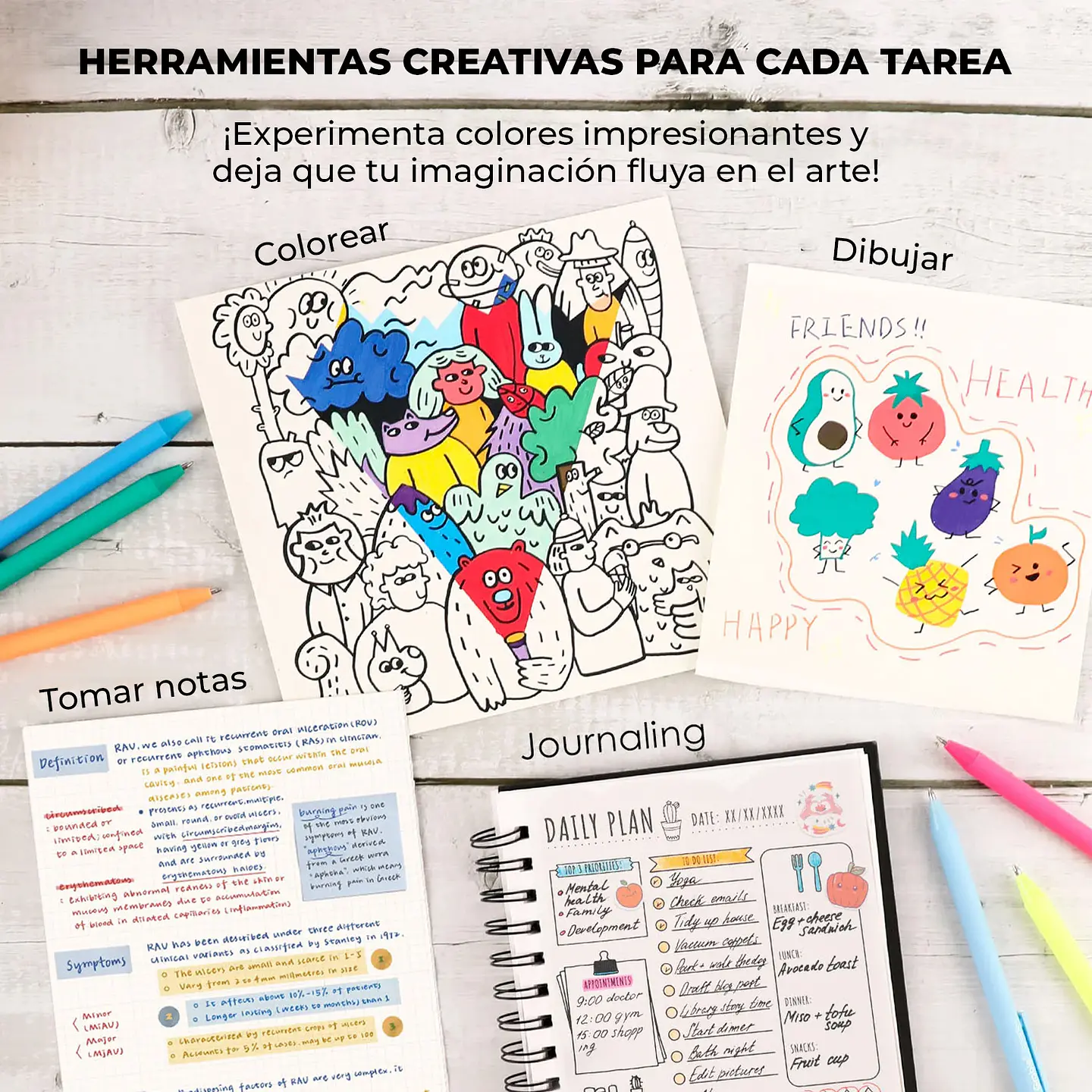 JUEGO 12 BOLÍGRAFOS RETRÁCTILES GEL ACRÍLICO COLORFLOW  5