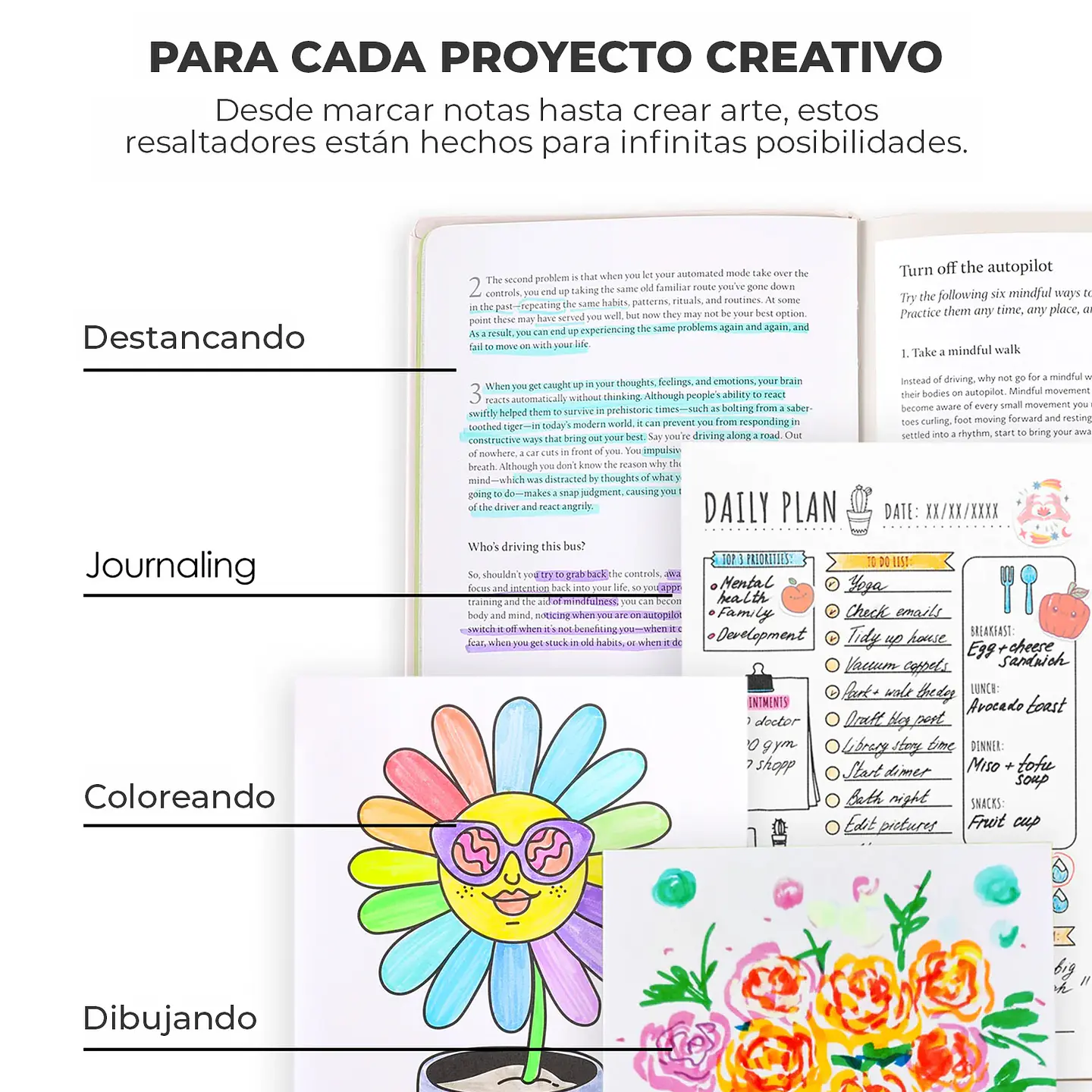 JUEGO DE 10 DESTACADORES DUOMARK (20 COLORES)  7