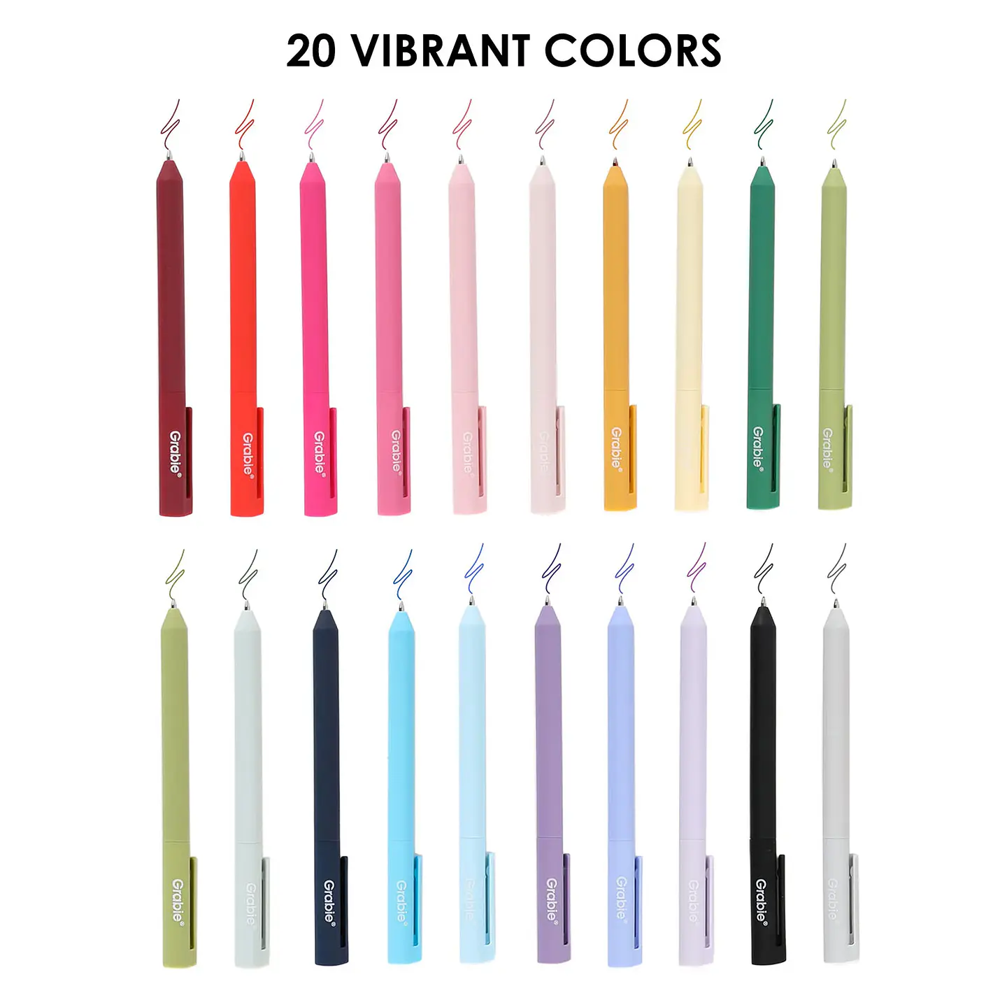 JUEGO DE 20 BOLÍGRAFOS DE GEL RETRÁCTILES DE COLORES  3