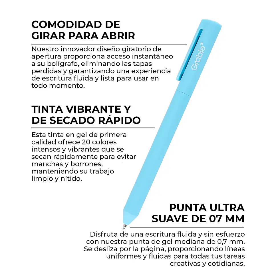 JUEGO DE 20 BOLÍGRAFOS DE GEL RETRÁCTILES DE COLORES  7