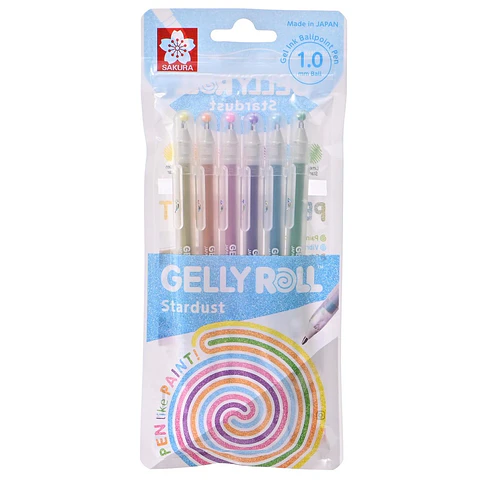 SET DE LAPICES GELLY ROLL SAKURA 6 COLORES STARDUST 