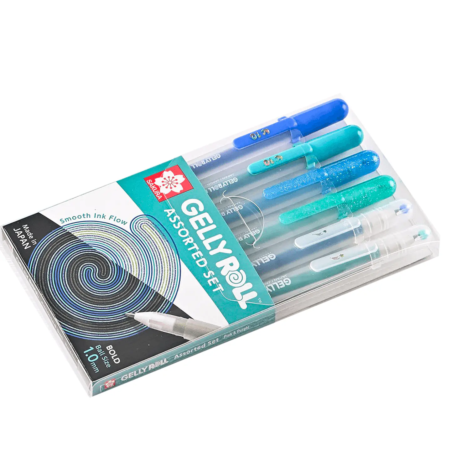 SET DE LAPICES GELLY ROLL SAKURA AZULES Y VERDES  2