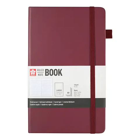 LIBRETA SKETCHBOOK SAKURA CON LINEAS 13X21 CM BURDEO 