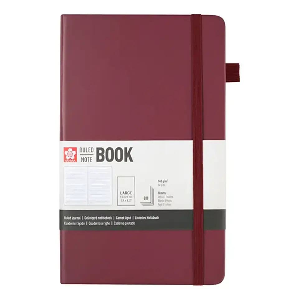 LIBRETA SKETCHBOOK SAKURA CON LINEAS 13X21 CM BURDEO  1