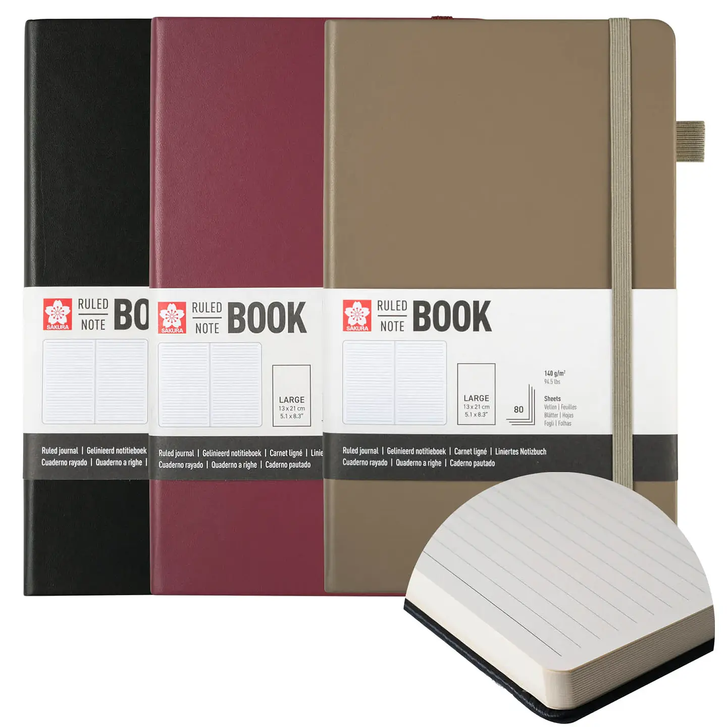 LIBRETA SKETCHBOOK SAKURA CON LINEAS 13X21 CM BURDEO  3