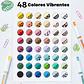 OHUHU 48 MARCADORES ACRÍLICOS KAHUKU DIRECT INK PUNTA BALA  - Miniatura 4