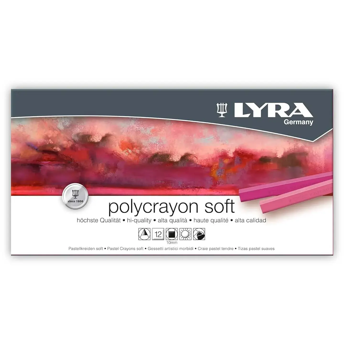 PASTELES LYRA POLYCRAYONS SOFT SET 12 COLORES  1