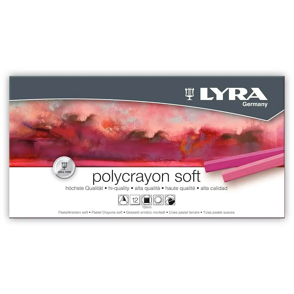 PASTELES LYRA POLYCRAYONS SOFT SET 12 COLORES  1