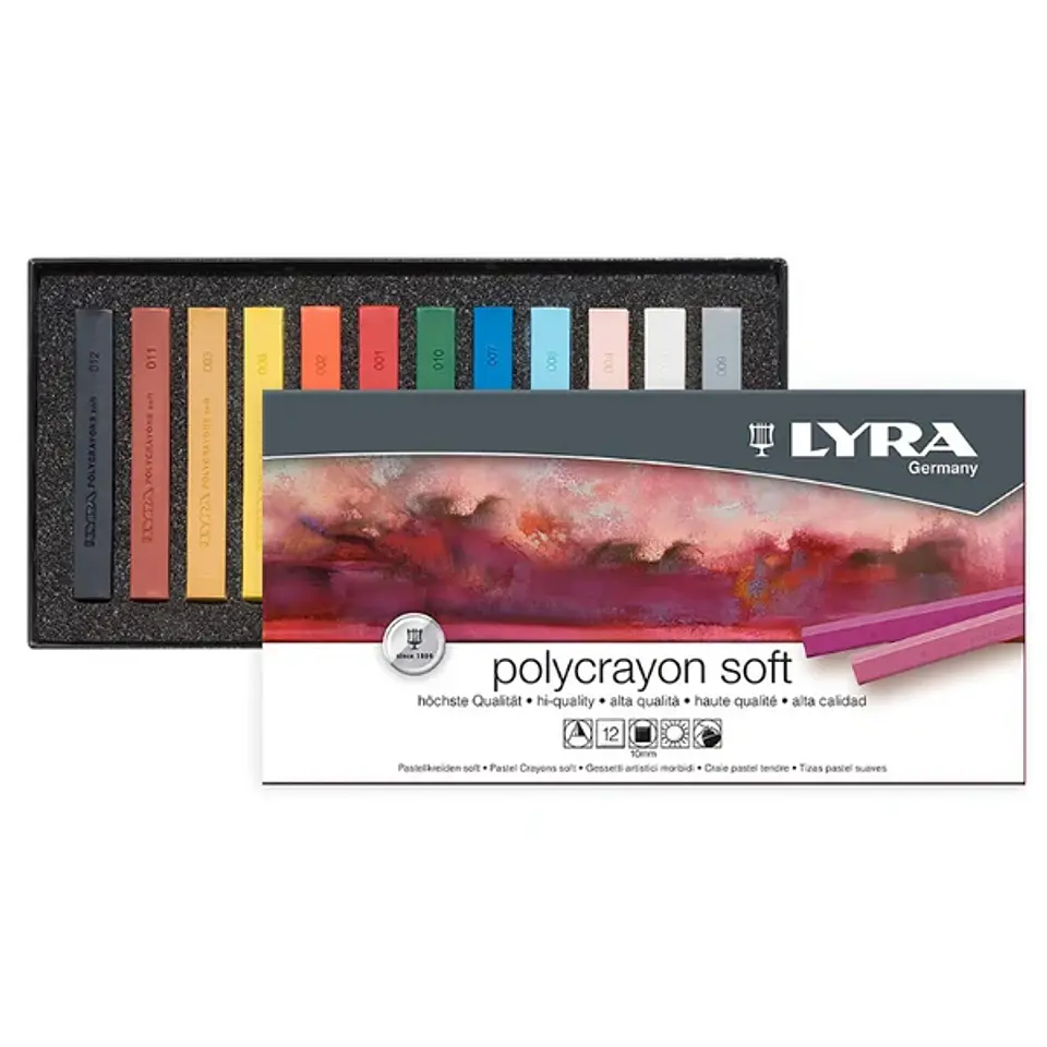 PASTELES LYRA POLYCRAYONS SOFT SET 12 COLORES  3