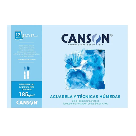CANSON BLOCK DE TÉCNICAS HUMEDAS MEDIUM 