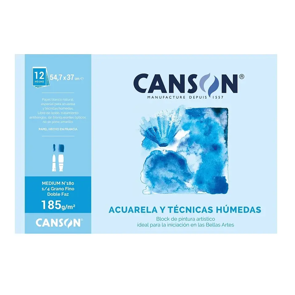 CANSON BLOCK DE TÉCNICAS HUMEDAS MEDIUM  1