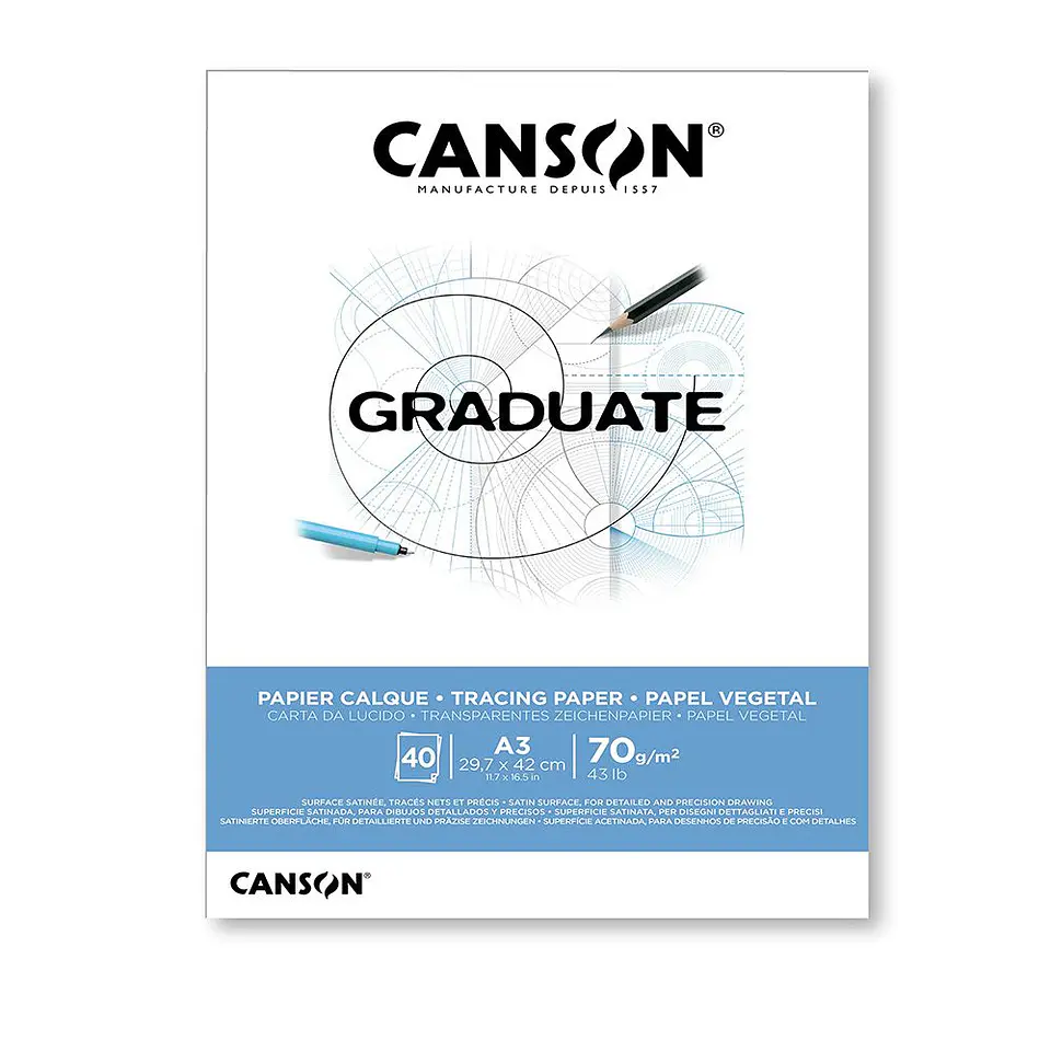 CANSON PAD GRADUATE PAPEL VEGETAL A3 1